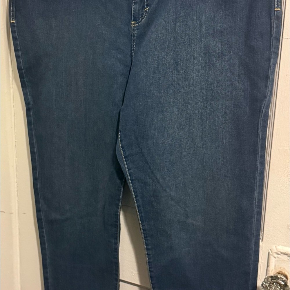 Style & Co Women's Plus Size 24W Slimming Pockets High-Rise Straight Blue Jeans